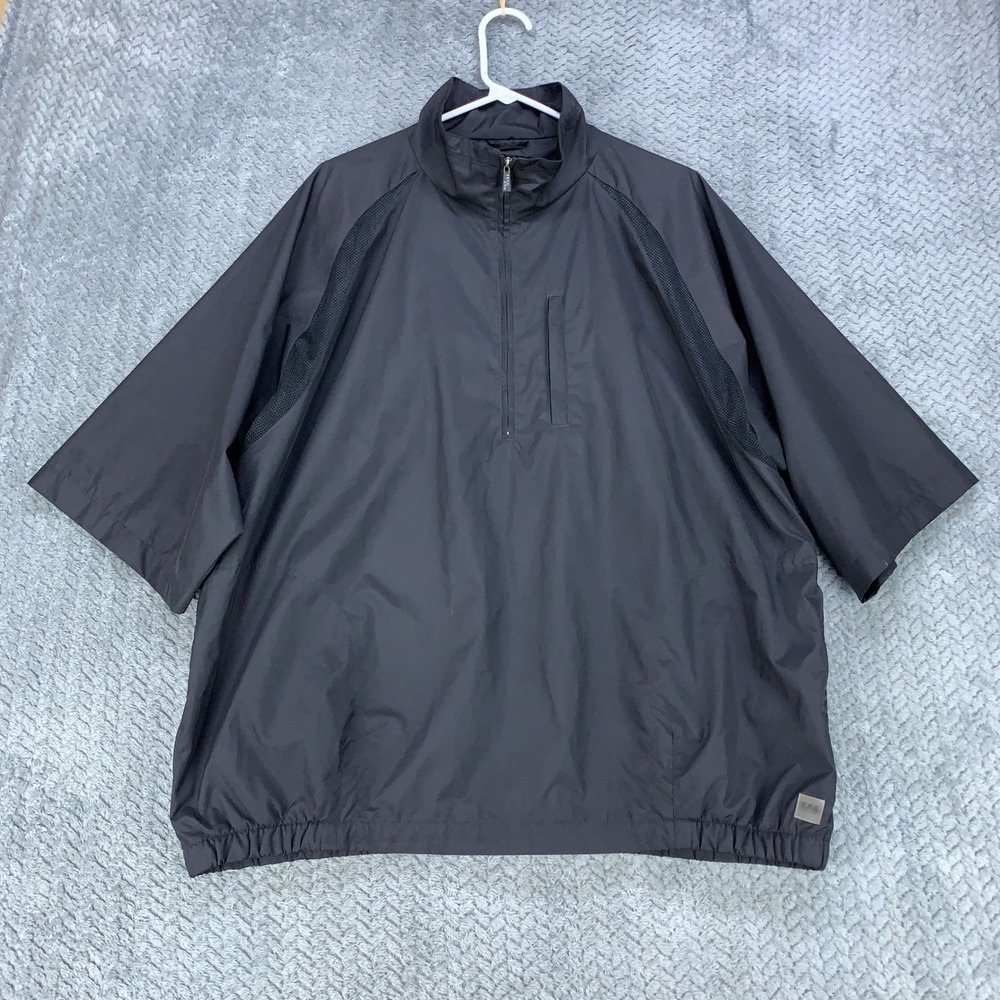 IZOD XFG Jacket Mens XL Black Short Sleeve Quarter Zip Windbreaker Pullover